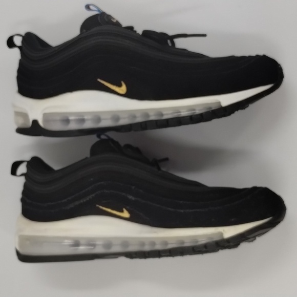 Nike Air Max 97 QS Athletic Lace Up Running Shoe Mens Size 7 black gold swish - Picture 7 of 12